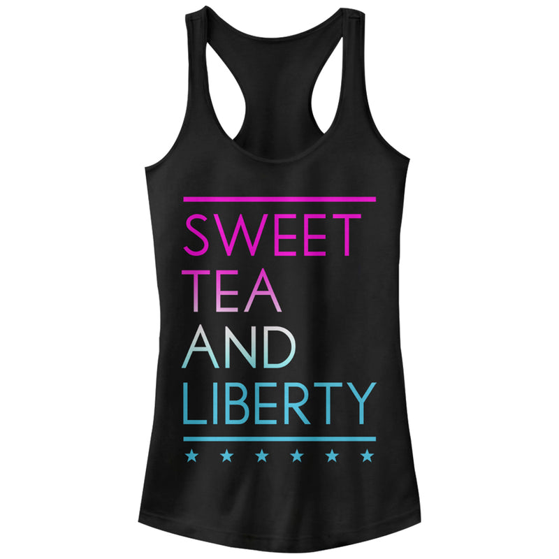 Junior's CHIN UP 4th of July Sweet Tea and Liberty Racerback Tank Top