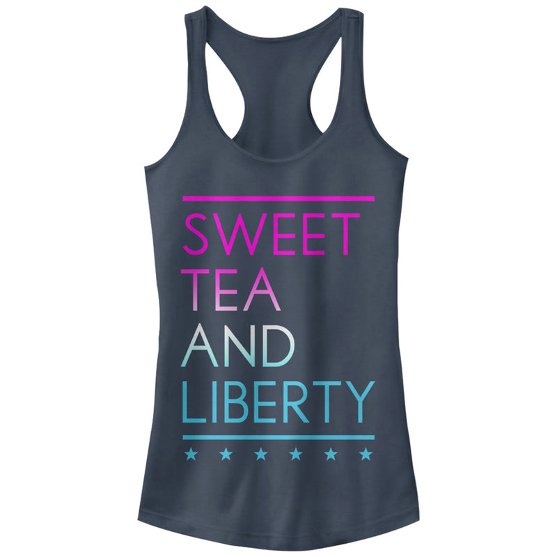 Junior's CHIN UP 4th of July Sweet Tea and Liberty Racerback Tank Top