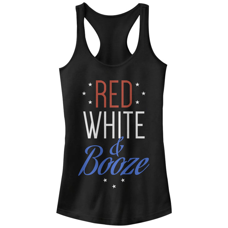Junior's CHIN UP 4th of July and Booze Racerback Tank Top