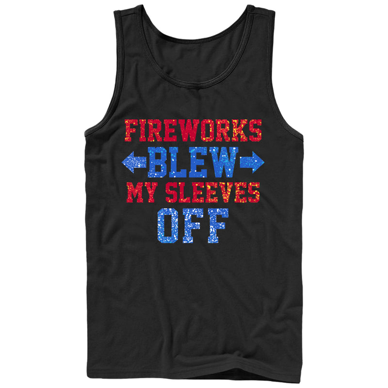 Men's CHIN UP 4th of July Fireworks Blew My Sleeves Off Tank Top