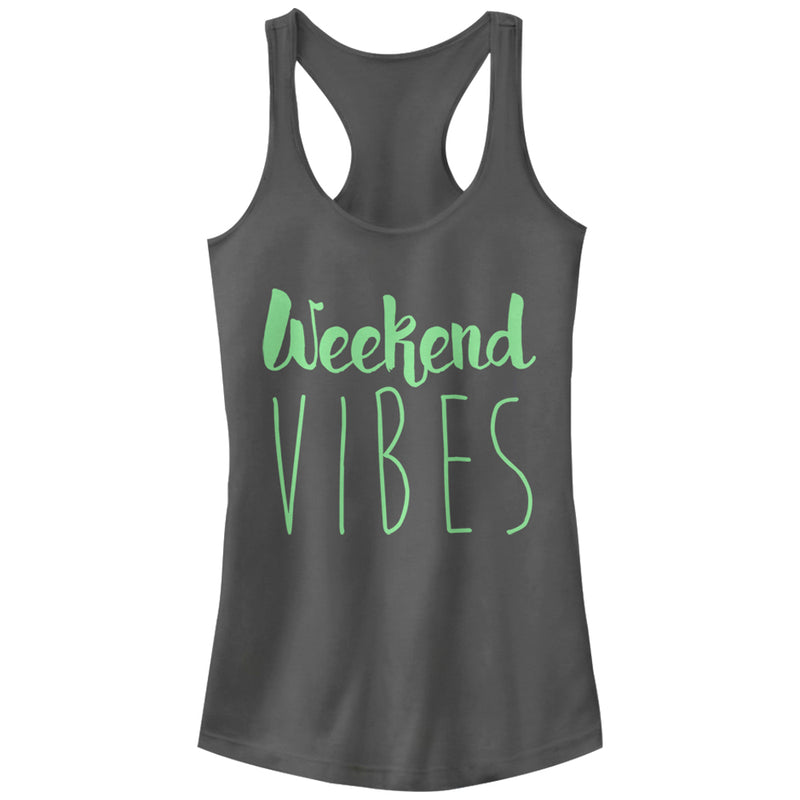 Junior's CHIN UP Weekend Vibes Racerback Tank Top