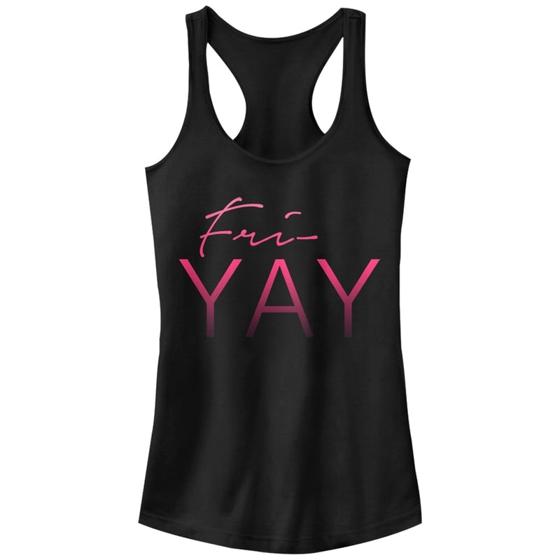 Junior's CHIN UP Yay Friday Racerback Tank Top