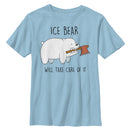 Boy's We Bare Bears Ice Bear Will Take Care of It T-Shirt