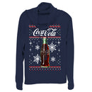 Junior's Coca Cola Christmas Bottle Snowflake Cowl Neck Sweatshirt