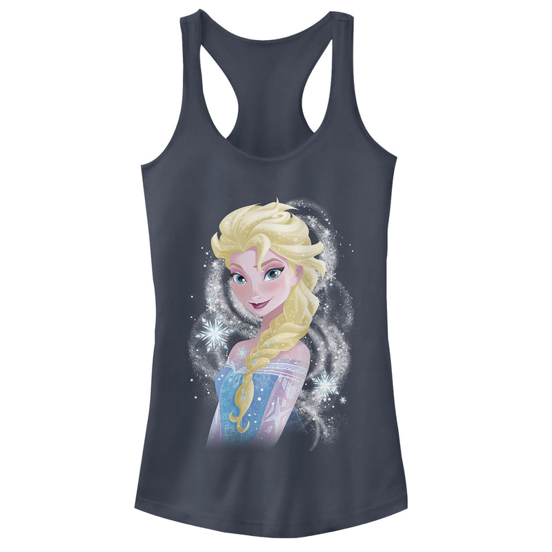 Junior's Frozen Elsa Sparkle Profile Racerback Tank Top