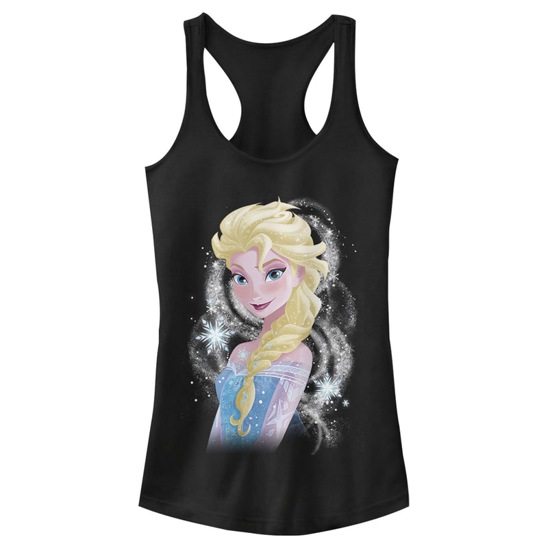 Junior's Frozen Elsa Sparkle Profile Racerback Tank Top