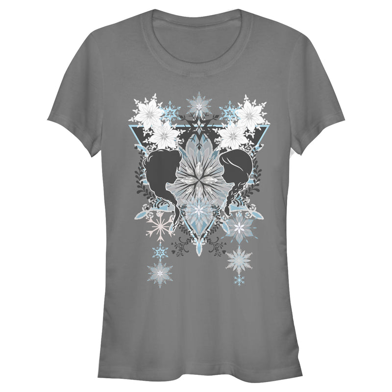 Junior's Frozen Sister Snowflake Pattern T-Shirt