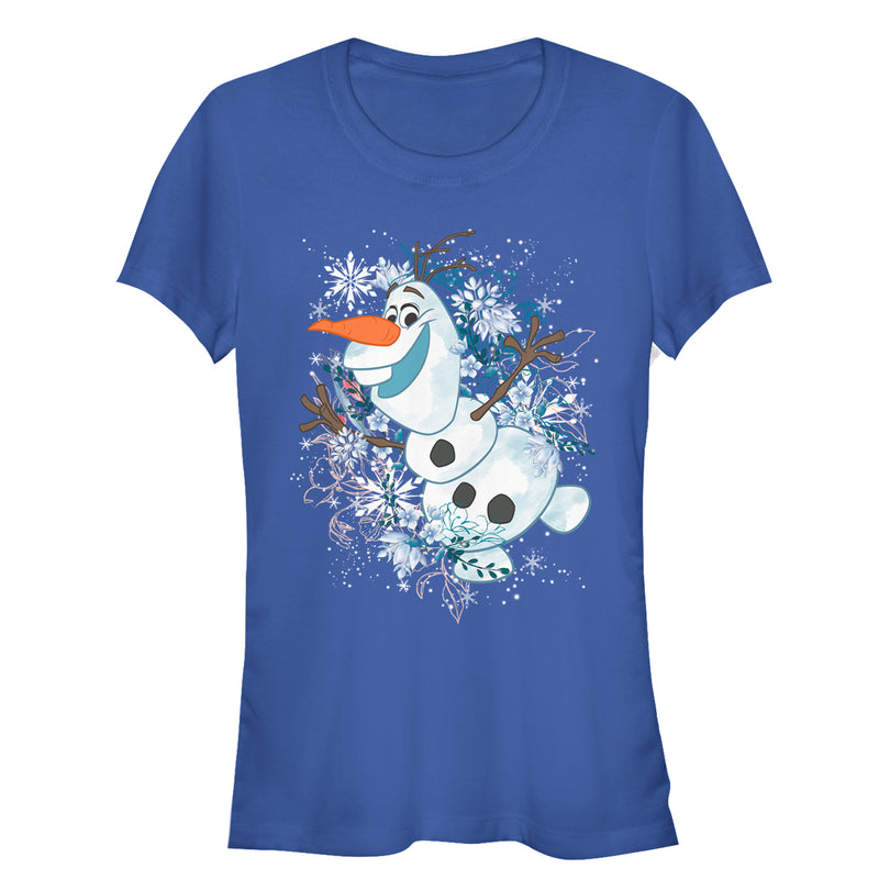 Junior's Frozen Olaf Snowflake Storm T-Shirt