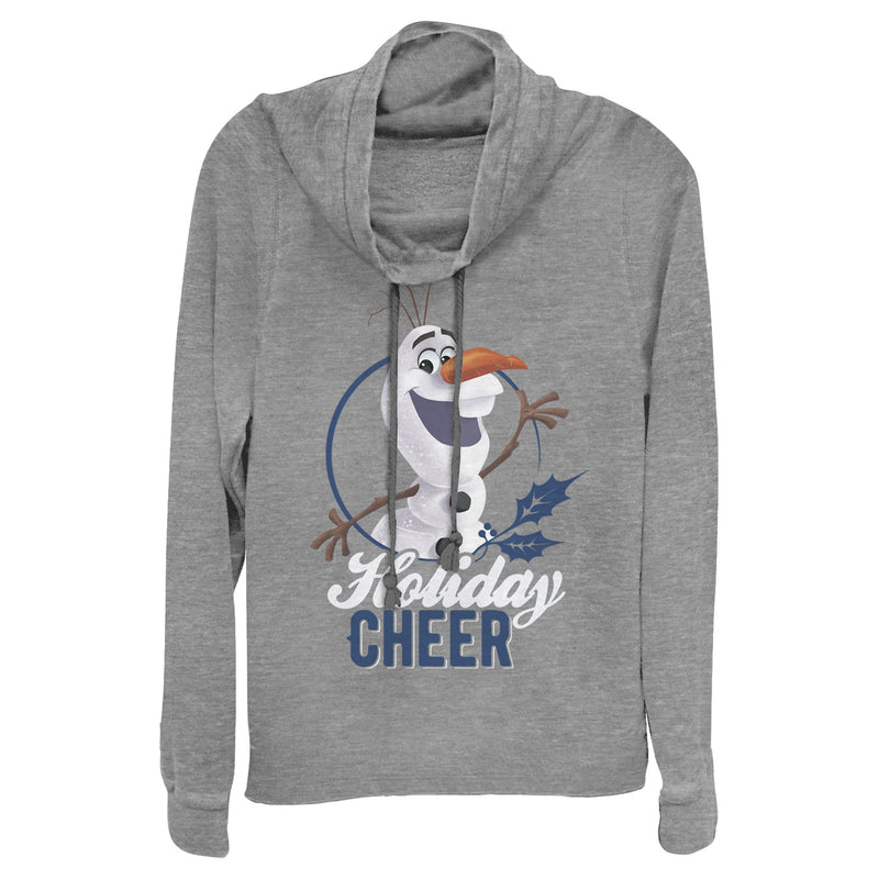 Junior's Frozen Olaf Holiday Cheer Cowl Neck Sweatshirt