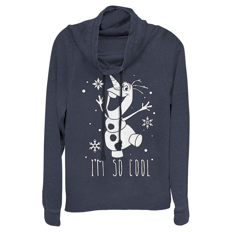 Junior's Frozen Olaf So Cool Cowl Neck Sweatshirt