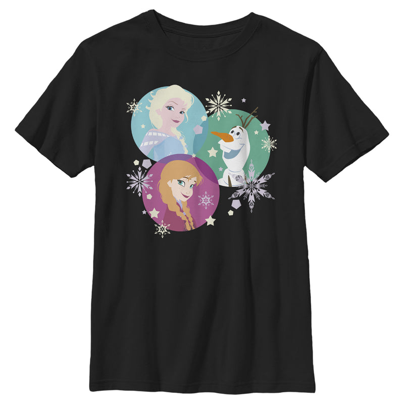 Boy's Frozen Character Snowflakes T-Shirt