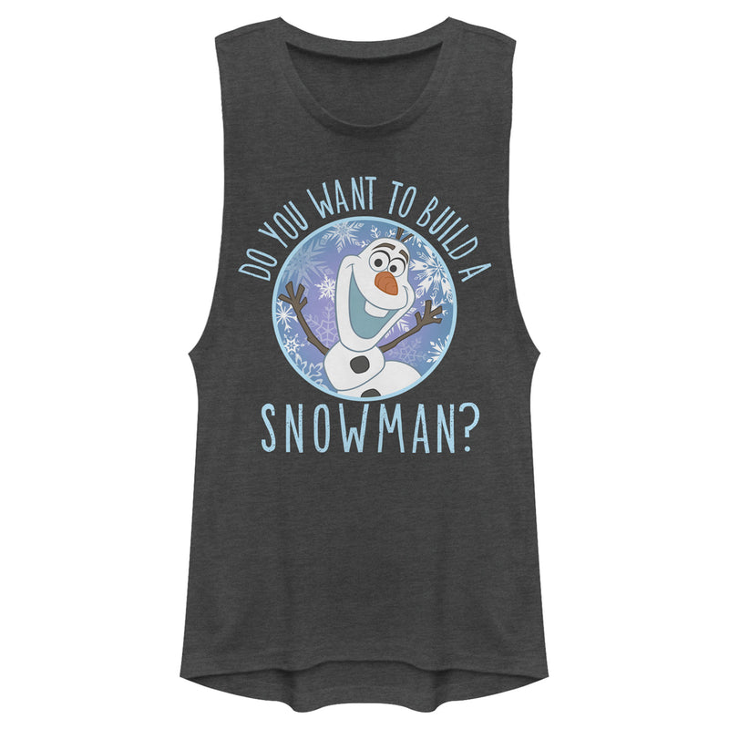 Junior's Frozen Olaf Build Snowman Festival Muscle Tee
