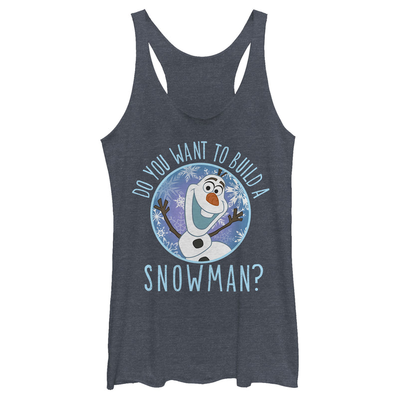 Women's Frozen Olaf Build Snowman Racerback Tank Top