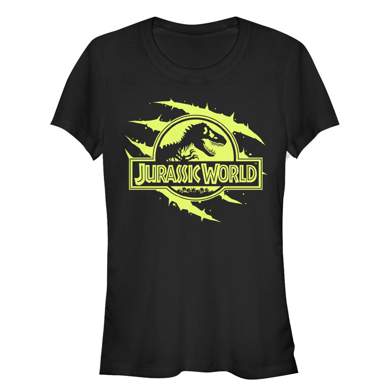 Junior's Jurassic World Logo Claw Marks T-Shirt