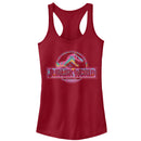 Junior's Jurassic World Desert Pattern Logo Racerback Tank Top