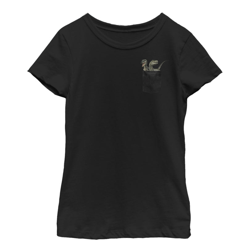 Girl's Jurassic World Raptor Pocket Print T-Shirt