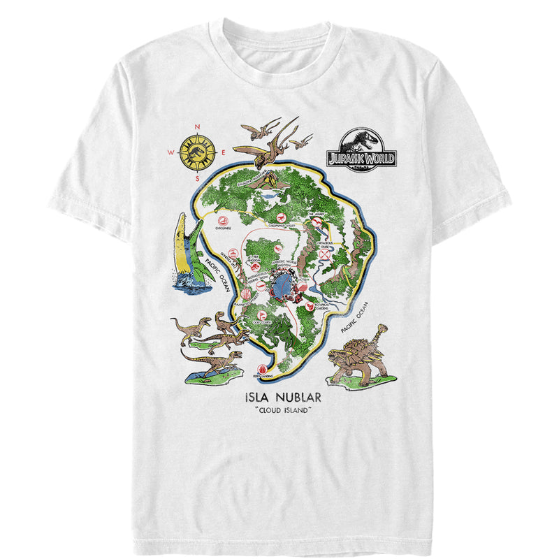 Men's Jurassic World Isla Nublar Detail Map T-Shirt