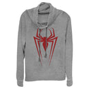 Junior's Marvel Spider-Man Icon Badge Cowl Neck Sweatshirt