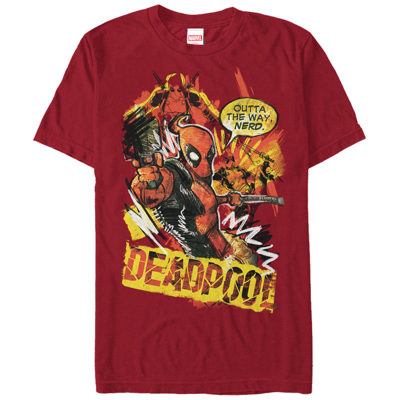 Men's Marvel Deadpool Outta the Way Nerd T-Shirt