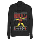 Junior's Marvel Ugly Christmas Iron Man Cowl Neck Sweatshirt