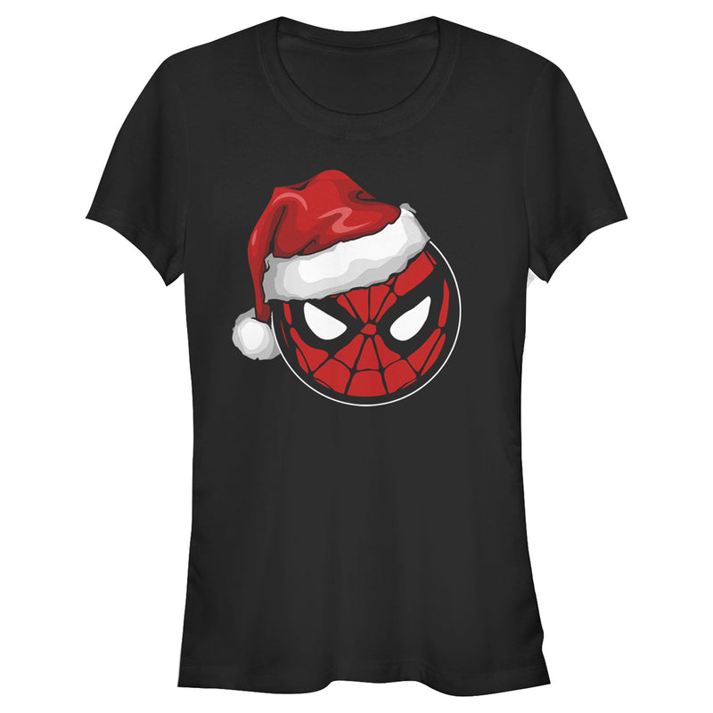 Junior's Marvel Christmas Spider-Man Santa Hat T-Shirt