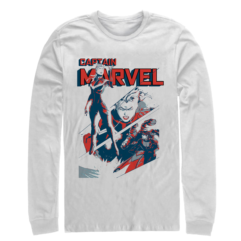 Men's Marvel Captain Marvel Streaks Long Sleeve Shirt