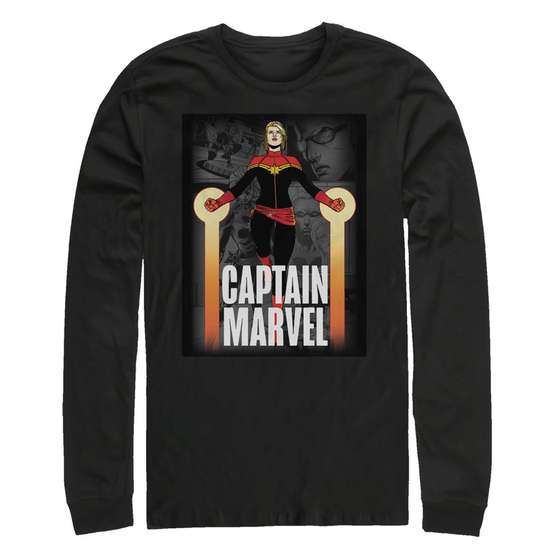 Men's Marvel Captain Marvel In Flight Long Sleeve Shirt