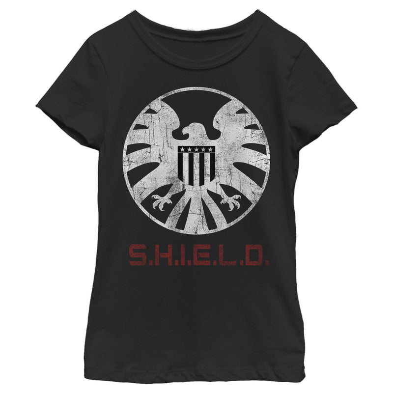 Girl's Marvel Agents of SHIELD Distressed Logo T-Shirt