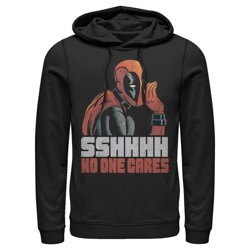 Men's Marvel Deadpool No One Cares Pull Over Hoodie