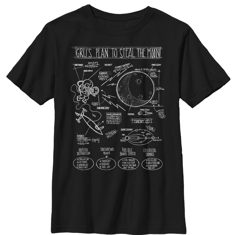 Boy's Despicable Me Gru Plans to Steal Moon T-Shirt