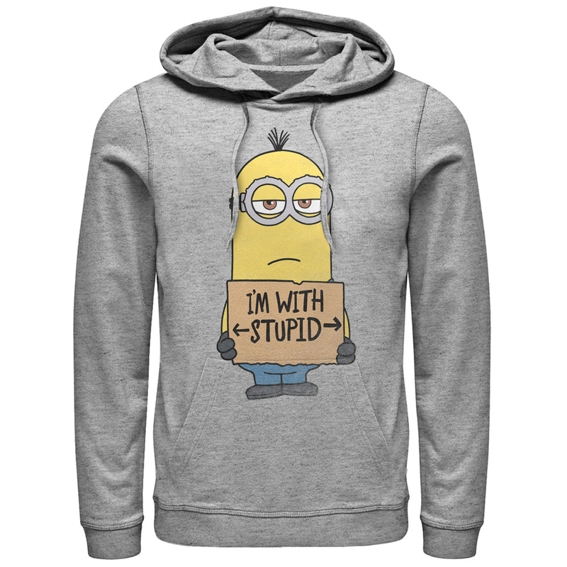 Men's Despicable Me Minion With Stupid Pull Over Hoodie