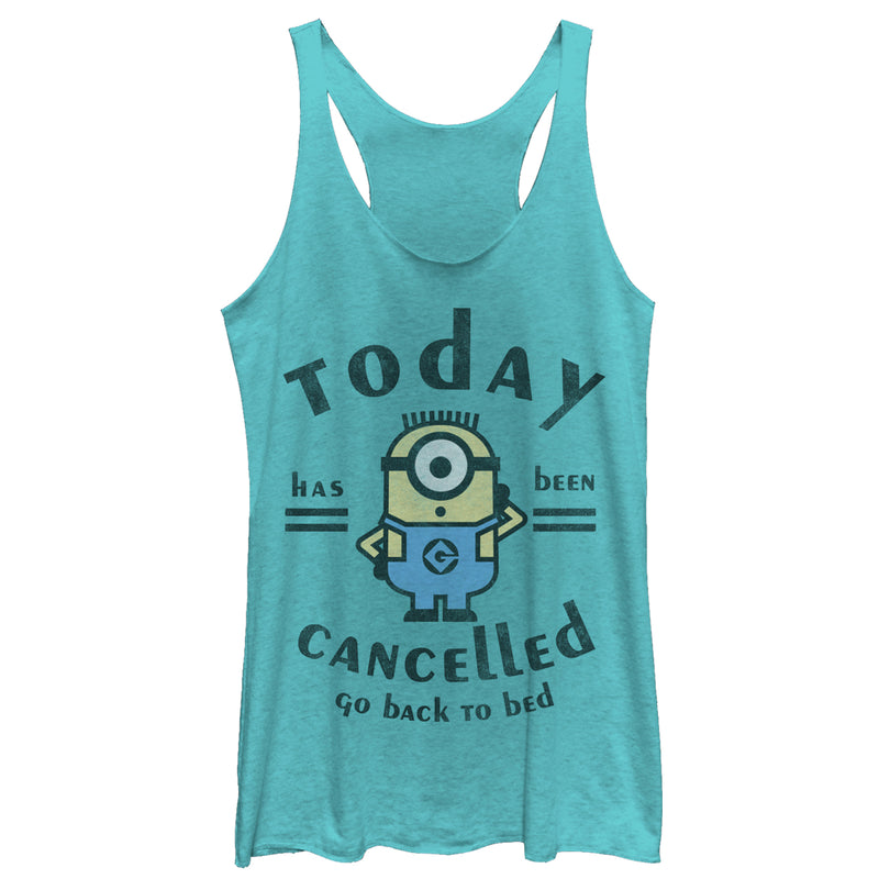 Women's Despicable Me Minion Today Cancelled Racerback Tank Top