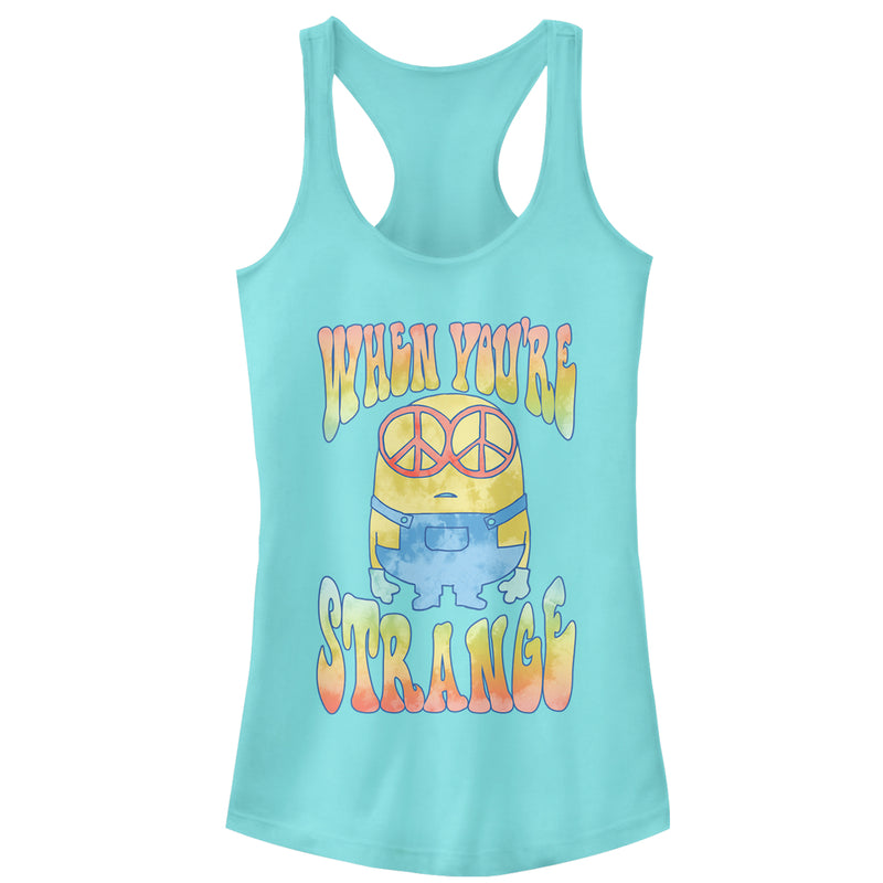 Junior's Despicable Me Minion Tie-Dye Strange Racerback Tank Top