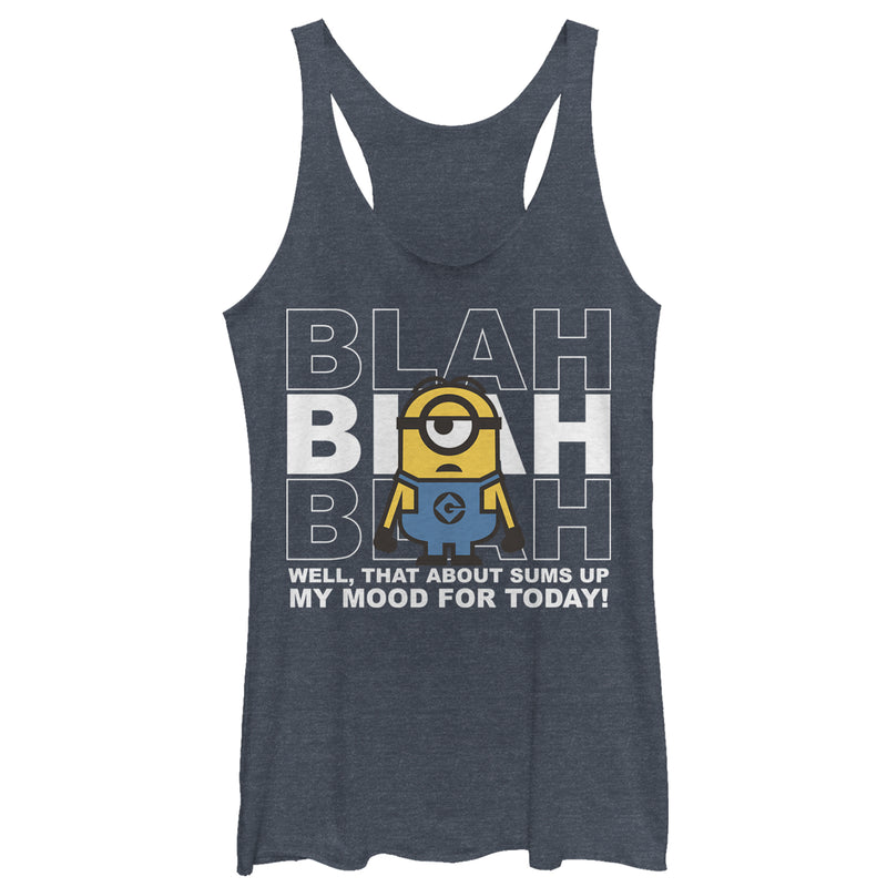 Women's Despicable Me Minion Blah Mood Today Racerback Tank Top