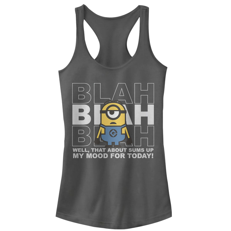 Junior's Despicable Me Minion Blah Mood Today Racerback Tank Top