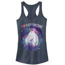 Junior's Despicable Me Love Fluffy Unicorns Racerback Tank Top