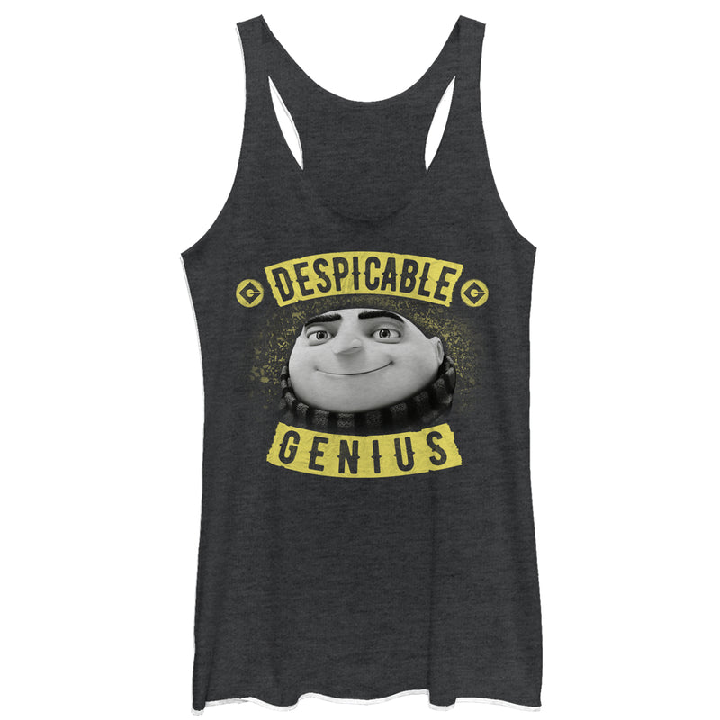 Women's Despicable Me Evil Genius Gru Banner Racerback Tank Top