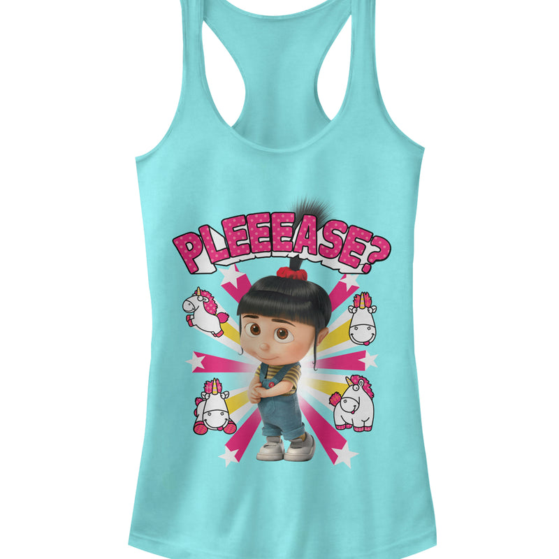 Junior's Despicable Me Agnes Please Racerback Tank Top