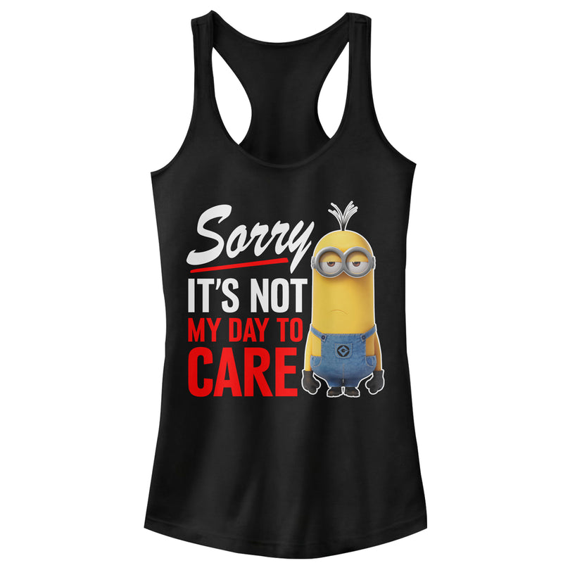 Junior's Despicable Me Minion Not Day to Care Racerback Tank Top