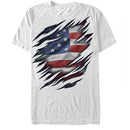 Men's Lost Gods Fourth of July  American Flag Torn T-Shirt