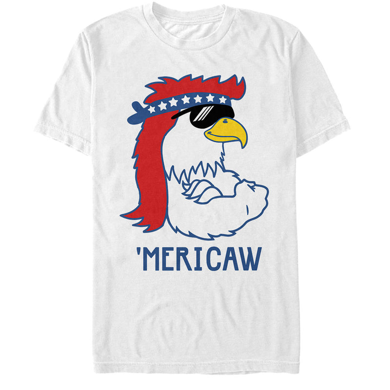 Men's Lost Gods Fourth of July  American Eagle Cartoon T-Shirt