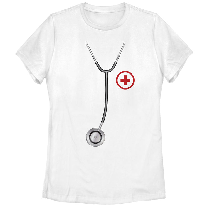 Women's CHIN UP Nurse Stethoscope Medical Cross T-Shirt