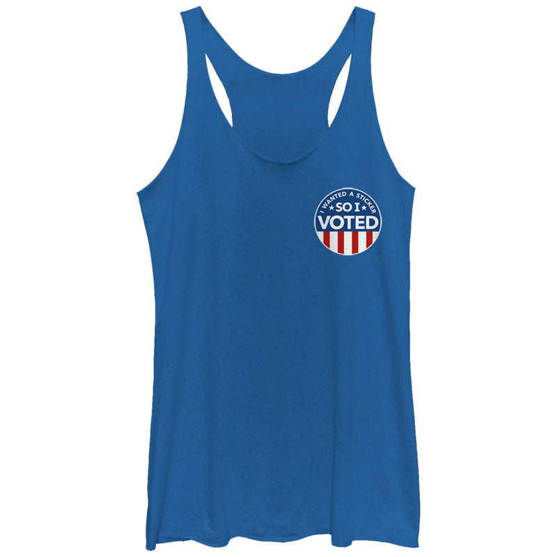 Women's Lost Gods Election I Wanted a Sticker so I Voted Racerback Tank Top