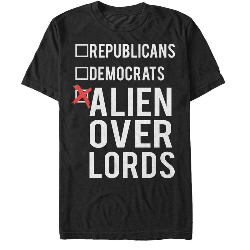 Men's Lost Gods Election Vote Alien Overlords T-Shirt