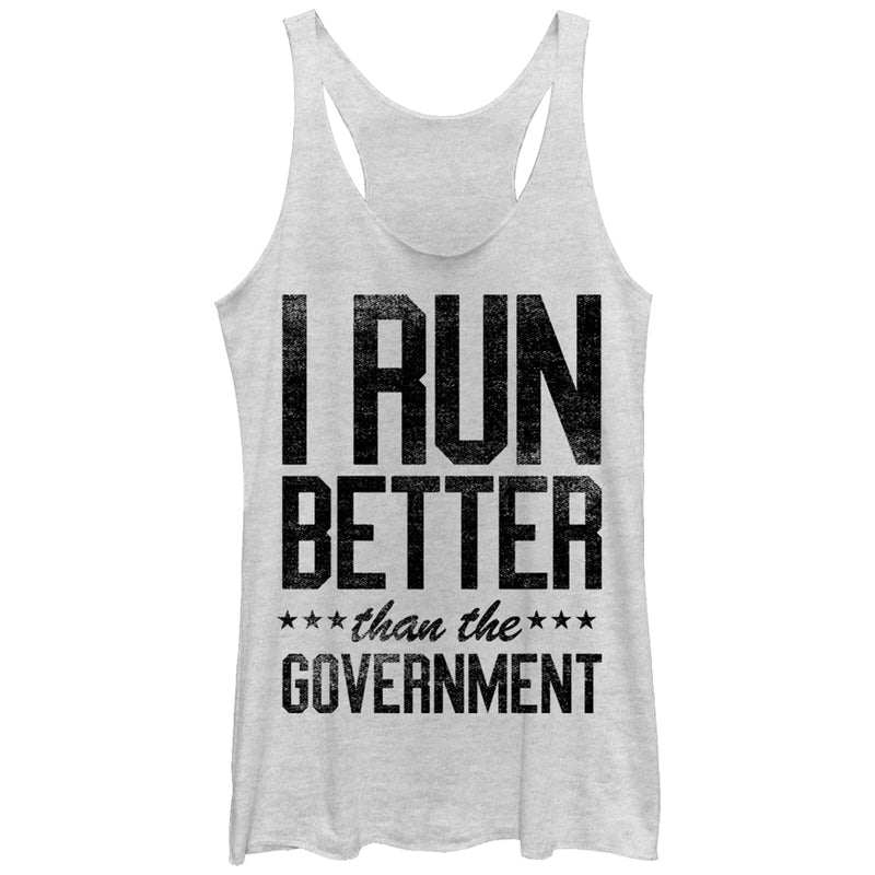 Women's Lost Gods I Run Better Than the Government Racerback Tank Top