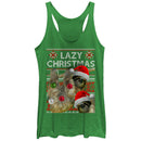 Women's Lost Gods Ugly Christmas Lazy Sloth Racerback Tank Top