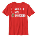 Boy's Lost Gods Christmas Naughty Nice Undecided T-Shirt