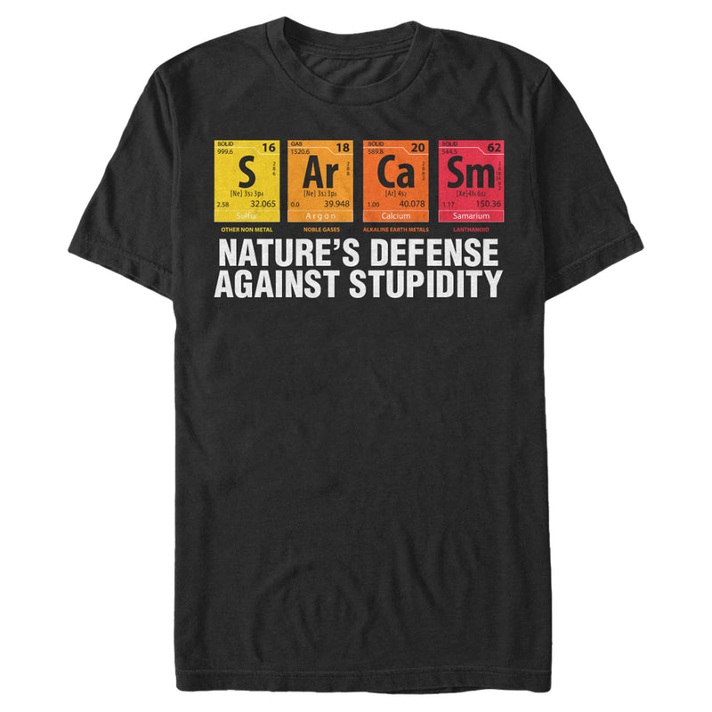 Men's Lost Gods Sarcasm Periodic Table Defense T-Shirt
