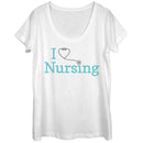 Women's CHIN UP I Love Nursing Stethoscope Scoop Neck