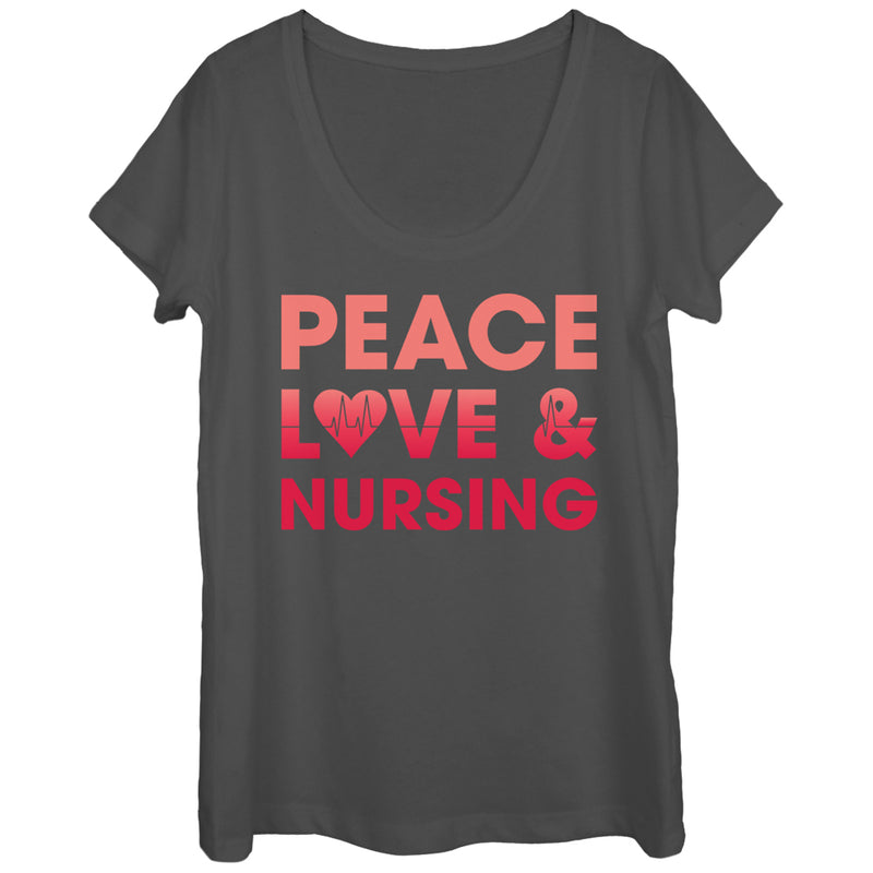 Women's CHIN UP Peace Love and Nursing Scoop Neck